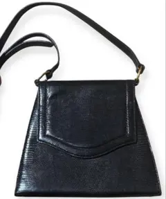 イヴサンローラン ビンテージ 型押し レザー フラップ ショルダーバッグ