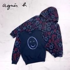 agnis b FACEスウェット＆パーカーセット 黒 キッズ*GD1150