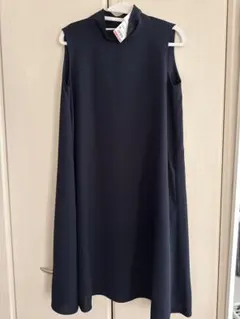 ユニクロ　UNIQLO イージーケア　ドレープワンピース　ネイビー　新品タグ付き