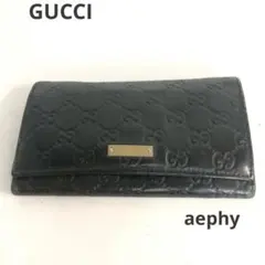 GUCCI グッチ グッチシマ 長財布 ブラック レディース ブランド 中古