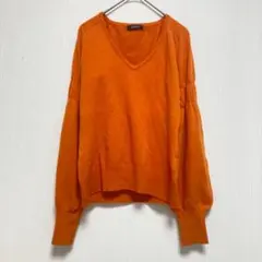 【ボッシュ】BOSCH Vネック セーター 長袖 オレンジ レディース M 秋冬