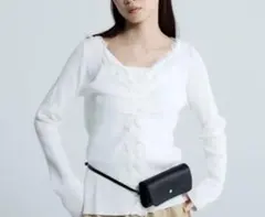 12Gレーストリムリブカーディガン　ジーナシス　新品未使用　今季新作