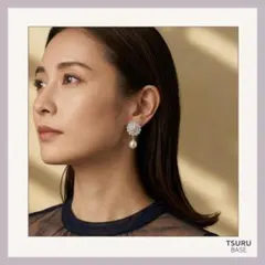 【母の日に】パールピアス　上質ジルコニア　シリコン内蔵キャッチ　結婚式　大ぶり