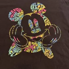 Mickey　ミッキー　カラフル　半袖Tシャツ　ブラック　大きいサイズ