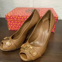 Tory Burch ブラウン オープントゥウェッジヒール　サイズ7のサムネイル