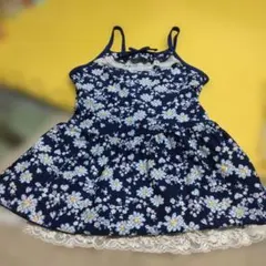 花柄ネイビー ワンピース水着