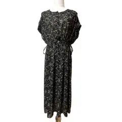 socolla 小花柄シアーロングワンピース M 黒のサムネイル