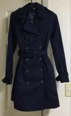 【H&M】ベルト付きトレンチコート ロングコート ネイビー