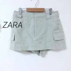 71 ザら キュロット サイドポケット付き ショートパンツ 比翼ボタン 薄手