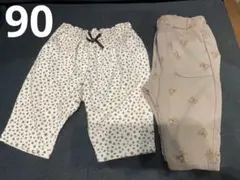 カジュアルパンツ2点セット（ドット柄・くま柄）