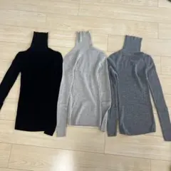 無印良品　リブタートルネックニット3色セット 3色セット