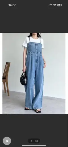 ライトブルー デニム サロペット