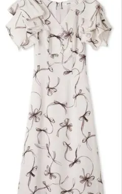 SNIDEL スナイデル Sustainableリボンプリントワンピース