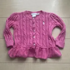 【美品】Ralph Lauren ピンク カーディガン 12M