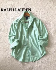 ラルフローレン BD ボタンダウン長袖シャツ ポニーロゴ刺繍 ミントグリーン