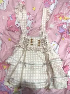 LIZLISA はしごリボンギンガムティアードスカパン ピンク