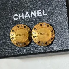 美品　CHANEL ヴィンテージ ゴールドイヤリング ココマーク 刻印あり 箱付
