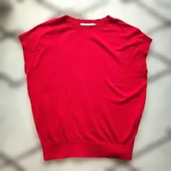 AMERICAN HOLIC レッド 半袖 綿ニット Lサイズのサムネイル