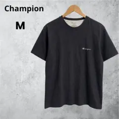 00s Champion ワンポイント刺繍 Tシャツ 半袖 黒 ブラックM