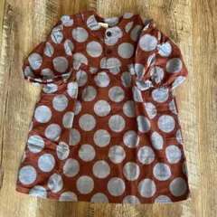 ベビー・キッズ 長袖ワンピース ドット柄　80サイズ