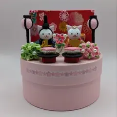 ひな人形 猫 ちりめん細工 つまみ細工 雛人形 ひな祭り HS26-3