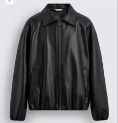ZARA フェイクレザーボンバージャケット ライダースのサムネイル