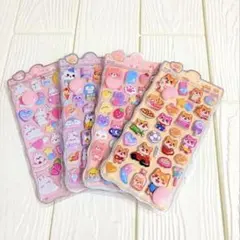 【新品未使用】ぷっくりシール 3D 4枚セット いぬ うさぎ くま ファンシー