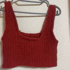 ニットビスチェ赤