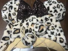 ディズニー ファンキャップ ミニー ヒョウ柄 ブラウン