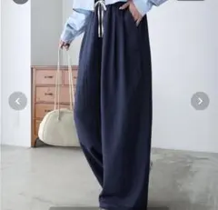 【速乾/洗える】リネンブレンドタックシアーパンツ　リネンパンツ