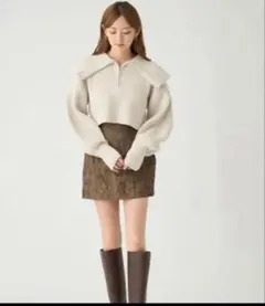 【SNIDEL】新品　 ハイウエスト　ジャガード　スカショーパン　XS