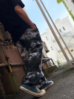 美品 00s NIKE ワイドカーゴパンツ 迷彩 総柄 裾絞りドローコード付き