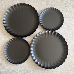 アフタヌーンティー　黒色　ブラック　プレート　4枚セット