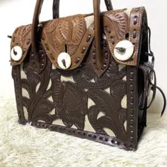 美品✨ カービングトライブス ハンドバッグ トート カットワーク マエストラ