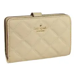kate spade キルティング 二つ折り財布 ベージュ