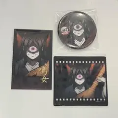 鬼滅の刃 お楽しみくじ 鳴女 チェキ風ブロマイド 缶バッジ クリアカード