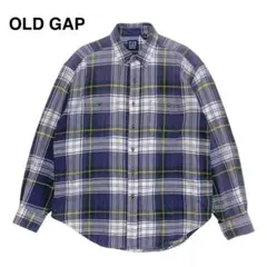 90s old GAP デカタグ　ポルトガル製ネルシャツ 90s OLD GAP オールドギャップ ポルトガル製 ネルシャツ チェック 青
