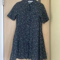 ZARA 花柄 半袖 シャツミニワンピース EUR XS / USA XS