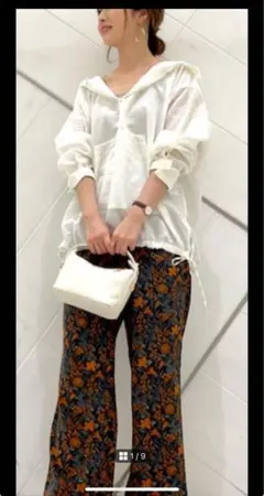 フラワープリントイージーパンツ　S