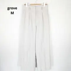 【grove】カジュアルパンツ　ワイドパンツ　ライトグレー　М　入学式　春