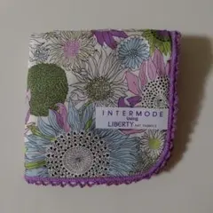 リバティ　LIBERTY　INTERMODE タオルハンカチ　花柄　パープル