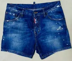 DSQUARED2 デニムショートパンツ ペイント加工 48