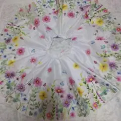 花柄 膝丈サーキュラースカート54cm