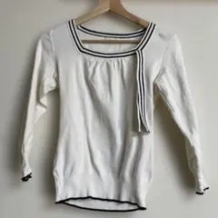 anySiS セーラー襟 ホワイトニット