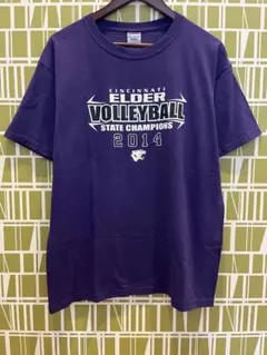 JERZEES 2014年 バレーボール チャンピオンTシャツ 紫 L カレッジ