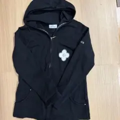 courreges 21 クレージュ ジップアップ パーカー ブラック 黒 ロゴ courreges 21 クレージュ zip parka ジップパーカー 38 - メルカリ