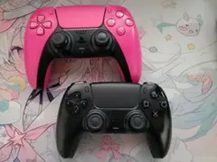 PS5 ワイヤレスコントローラー ピンクと黒セット