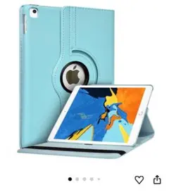 Apple iPad用 水色ケース 360度回転