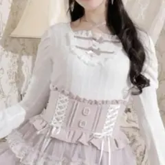 noemie お嬢さんバックレースアップフレアスリーブカットソー