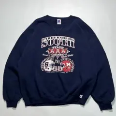 90s〜 ラッセル スウェット トレーナー XL 紺 ネイビー 前V 7783